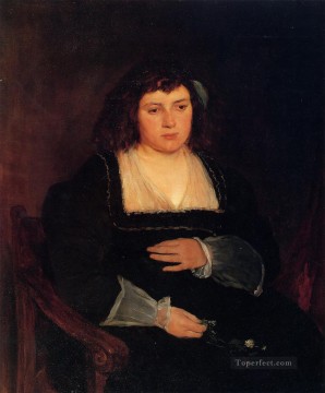  Duveneck Oil Painting - Woman with Forget Me Nots portrait Frank Duveneck